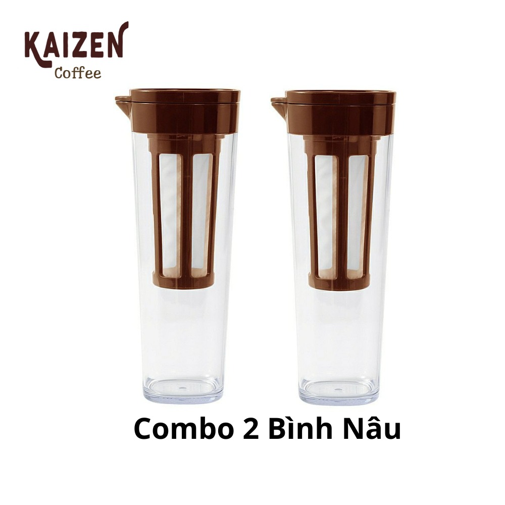 Combo 2 Bình Nâu pha cafe COLD BREW (cà phê ủ lạnh) nhựa nguyên sinh ABS 1.1L - Kaizen Coffee